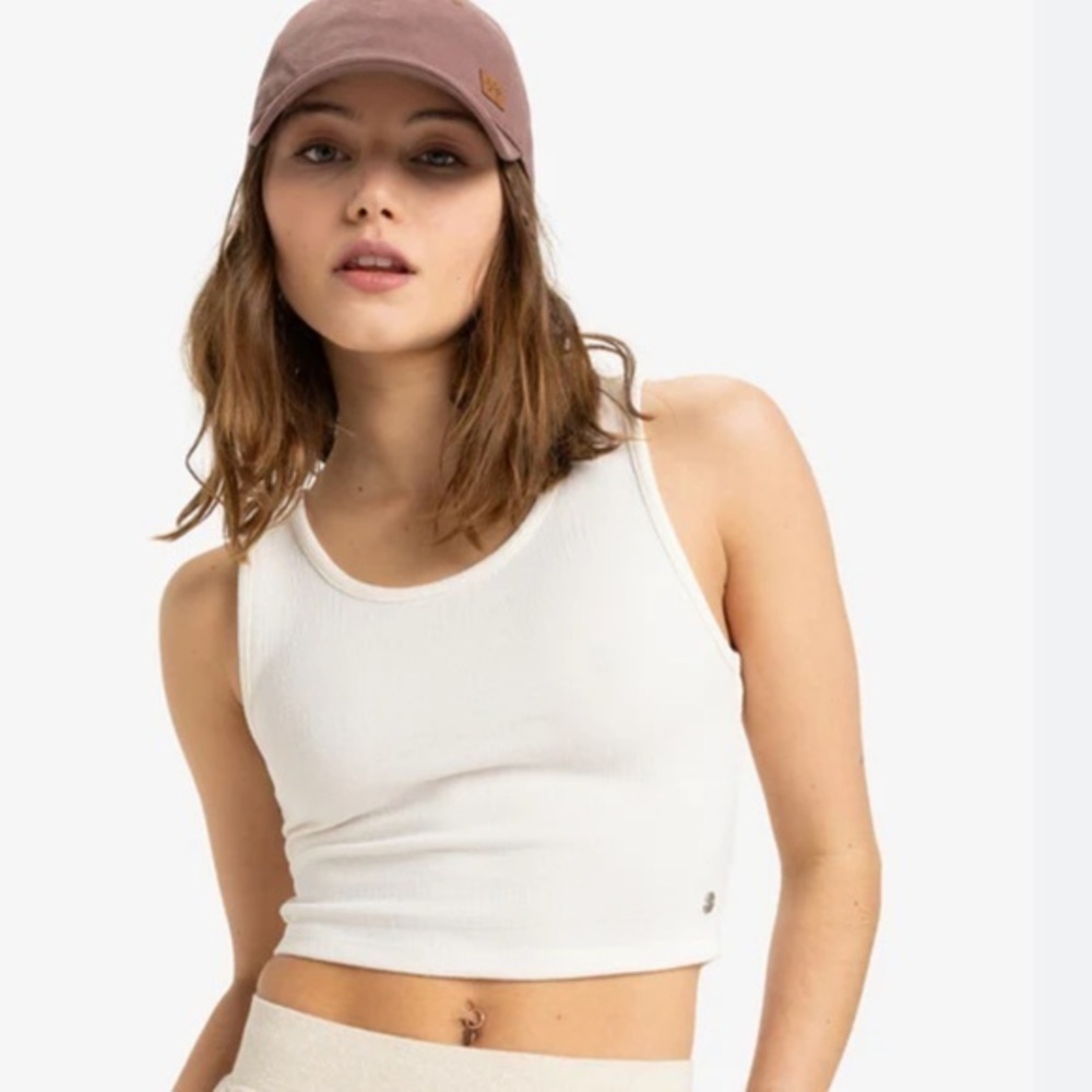 ROXY L  Women's Good Keepsake Crop Top in white